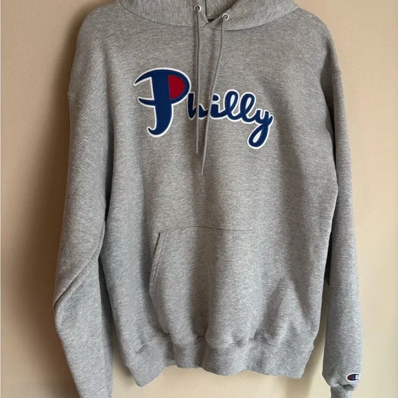 Champion Philly Philadelphia Stitched Logo Hoodie Sweatshirt Size Medium - Picture 1 of 7